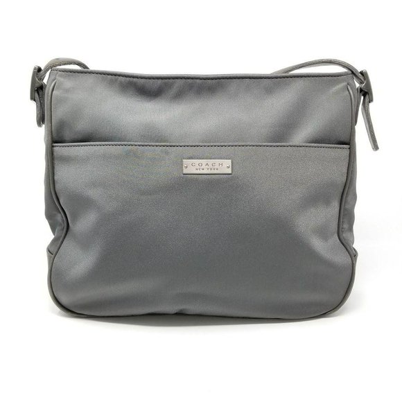 Coach Bags Coach Vintage Gray Nylon Shoulder Bag Leather Trim